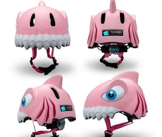 Casco infantil Tiburon rosa Crazy Safety: imagen 2
