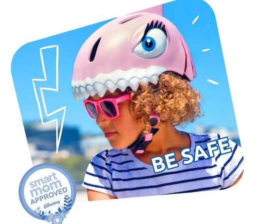Casco infantil Tiburon rosa Crazy Safety: imagen 3