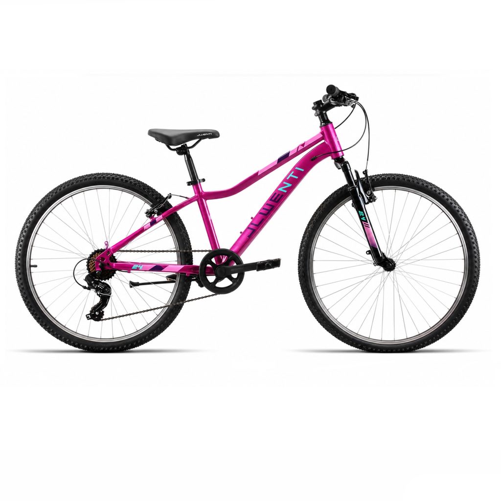 Bicicleta infantil de 24 pulgadas rosa JL Wenti con suspensión delantera y cambio Shimano 7 velocidades