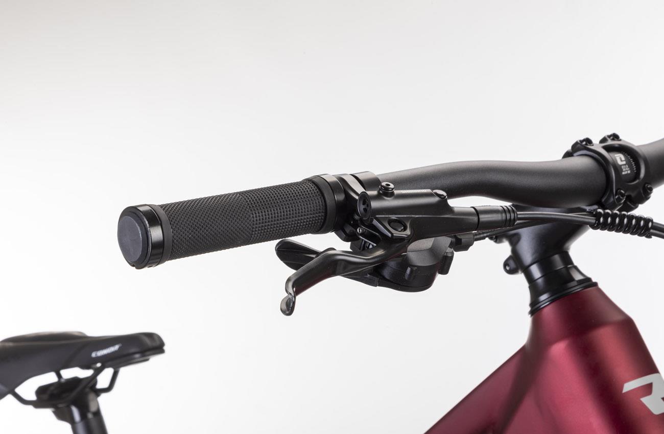 Manillar y maneta de freno Shimano de la bicicleta eléctrica Conor KIRK roja