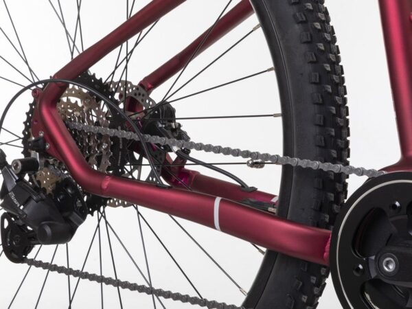 Rueda trasera y cassette de la bicicleta eléctrica Conor KIRK roja
