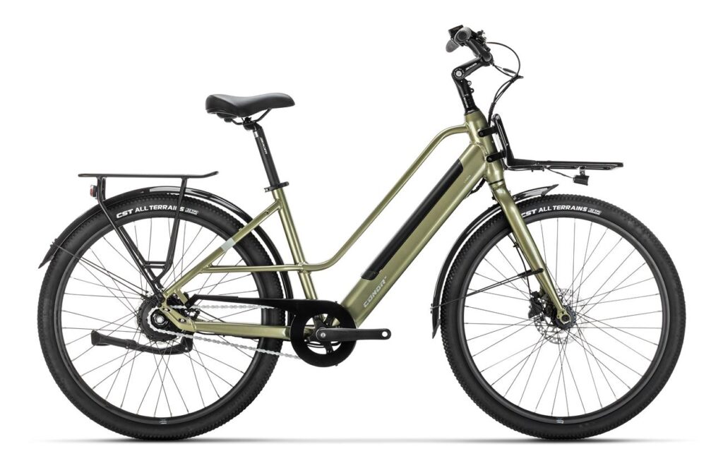 Bicicleta electrica urbana Conor Lisboa verde con cambio automatico