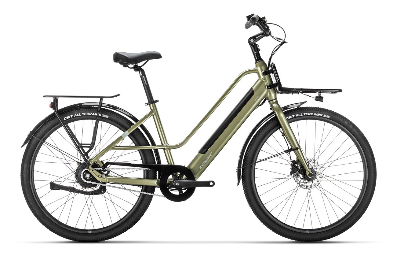 Bicicleta electrica urbana Conor Lisboa verde con cambio automatico