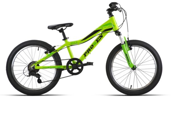 Bicicleta infantil de 20 pulgadas de aluminio con suspensión delantera y 6 velocidades en verde
