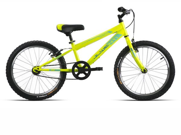 Bicicleta infantil de 20 pulgadas JL-Wenti modelo 1200 en amarillo flúor, vista lateral