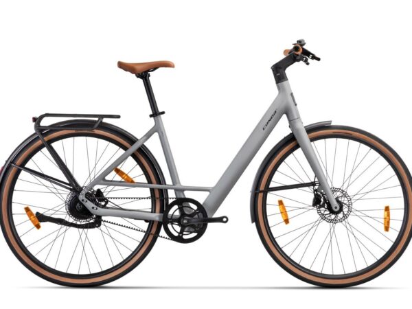 Conor NANTES, bicicleta eléctrica urbana de cuadro bajo en gris