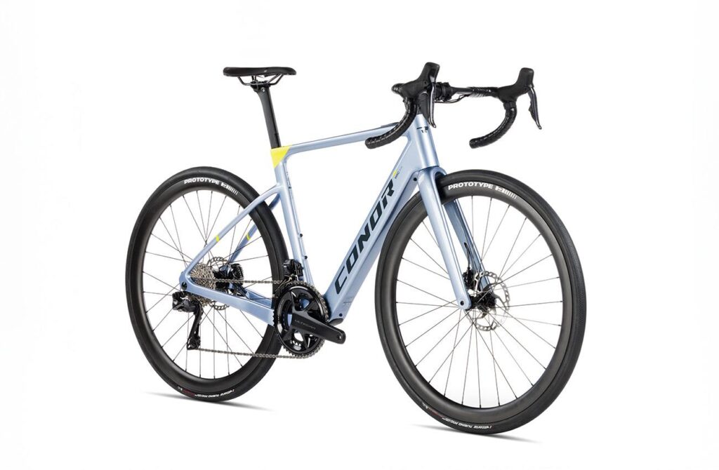 Bicicleta electrica de carretera Conor WRC E-Volcano Ultegra Di2 de carbono en color gris