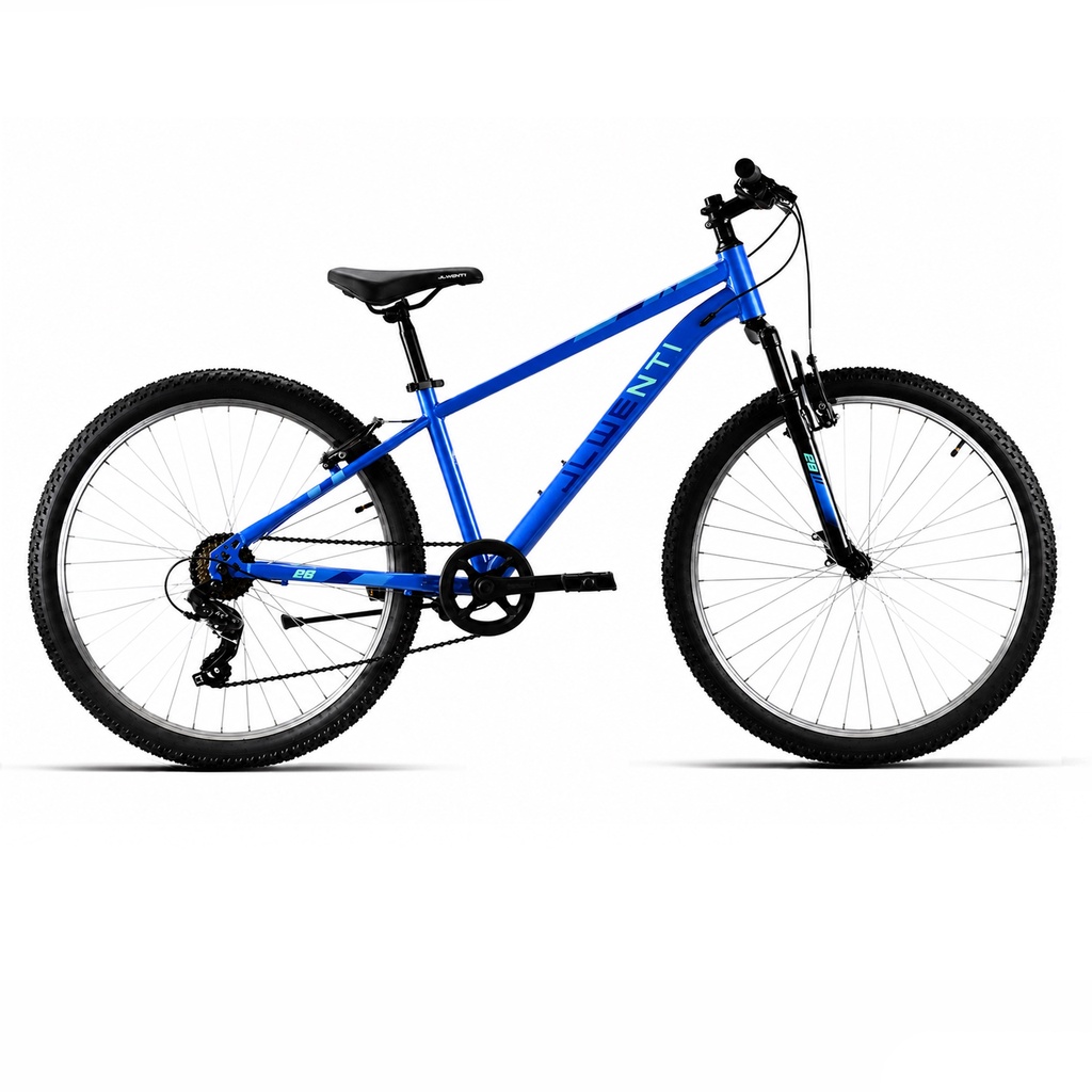 Bicicleta de montaña 26 pulgadas azul con horquilla de suspensión y cambio Shimano de 7 velocidades